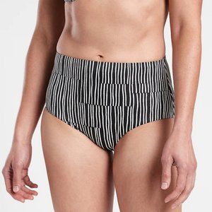 Athleta High Waist Printed Bikini Bottom XS Black